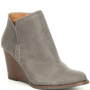 Gray Wedge Ankle Boots 